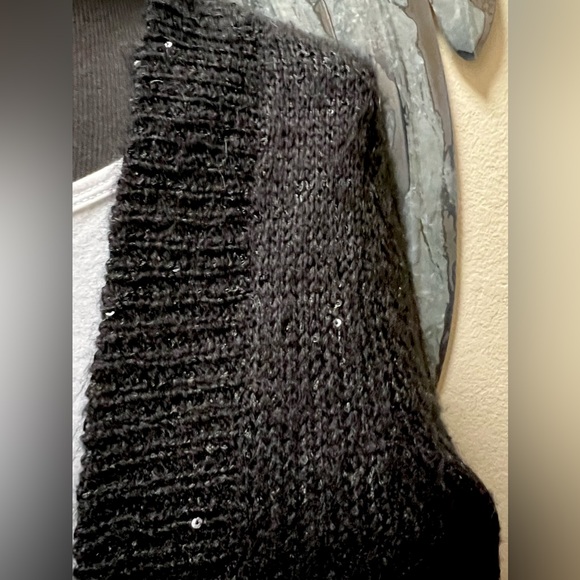 Bolero Style shrug sweater Black with a light smattering of Sparkling sequins - Picture 2 of 9